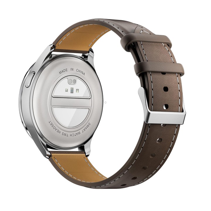 X10 Headphones Smart Watch 1.39 inch Waterproof Bracelet, Support Bluetooth Call / NFC / Heart Rate(Silver + Brown Leather)