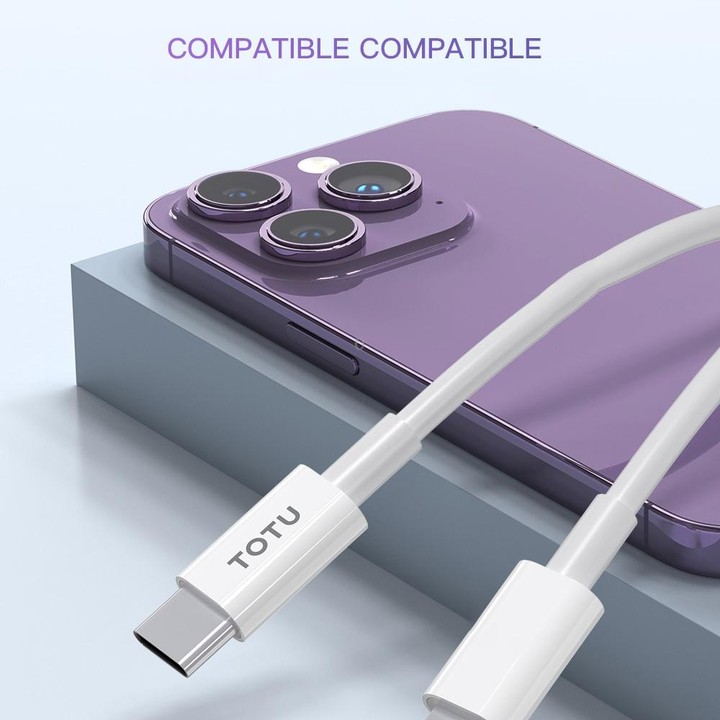 TOTU CB-1-CC 60W USB-C/Type-C to USB-C/Type-C Fast Charging Data Cable, Length: 1m(White)