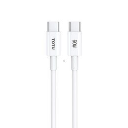 TOTU CB-1-CC 60W USB-C/Type-C to USB-C/Type-C Fast Charging Data Cable, Length: 1m(White)