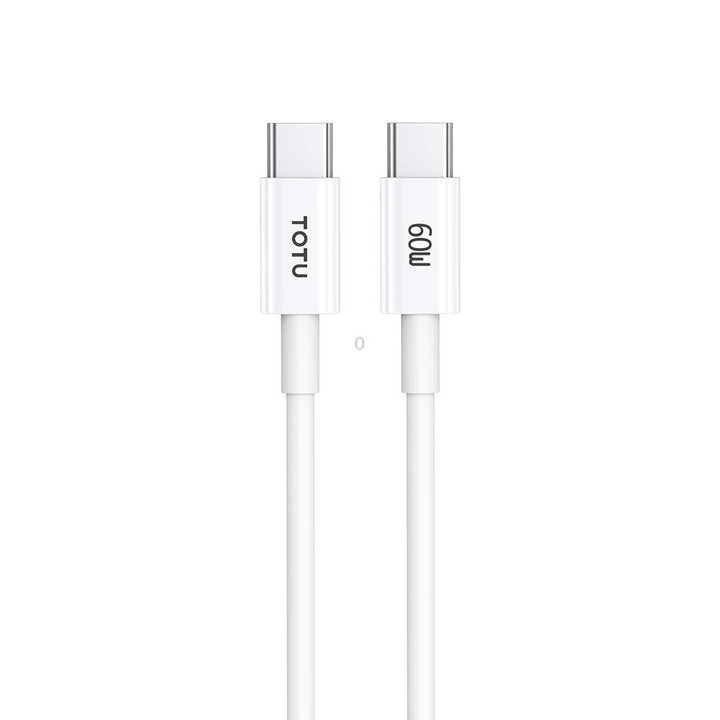 TOTU CB-1-CC 60W USB-C/Type-C to USB-C/Type-C Fast Charging Data Cable, Length: 1m(White)