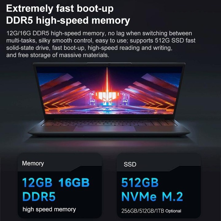 AK15U 15.6 inch Ultrathin Laptop, 16GB+512GB, Windows 10 Intel Processor N95 Quad Core(Dark Silver)