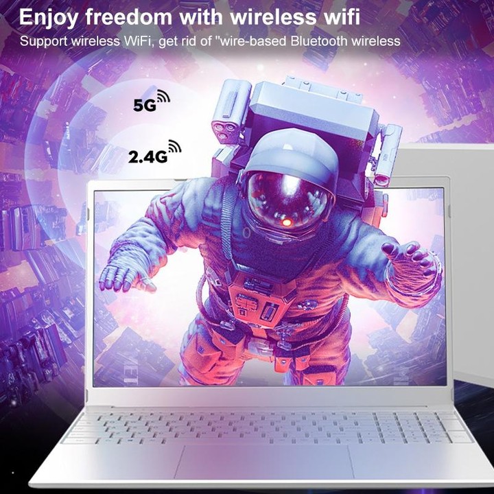 V8 15.6 inch Ultrathin Laptop, 16GB+256GB, Windows 10 Intel Processor N95 Quad Core(Silver)