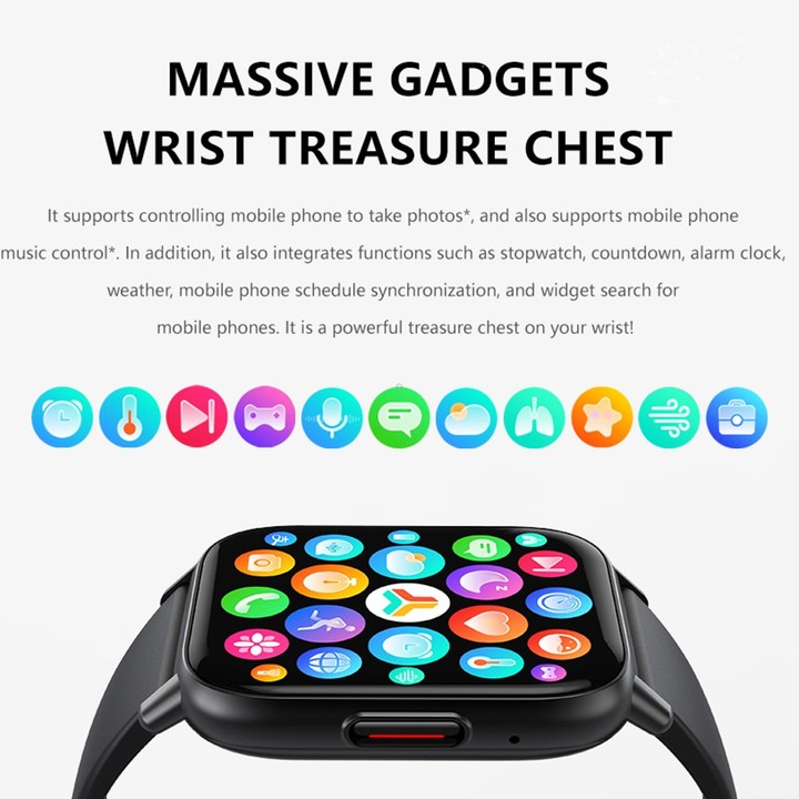 DM05 1.83 inch BT5.2 Smart Sport Watch, Support Sleep / Heart Rate / Blood Oxygen / Temperature / Heart Sugar/ Blood Pressure He