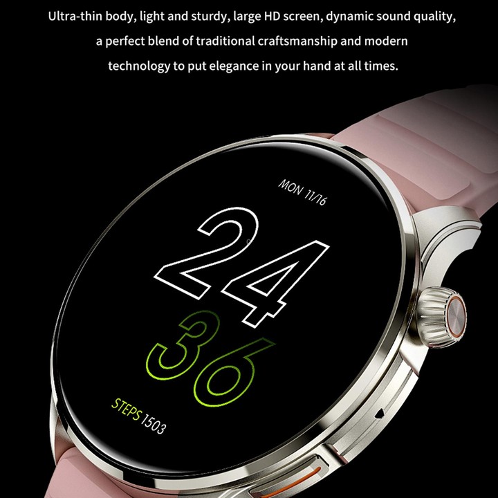 J45 1.43 inch BT5.1 Smart Sport Watch, Support Sleep / Heart Rate / Blood Oxygen / Blood Pressure Health Monitor(Pink)