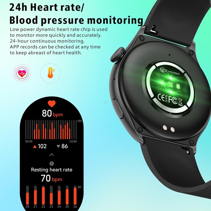 QX10 1.43 inch BT5.2 Smart Sport Watch, Support Sleep / Heart Rate / Blood Oxygen / Blood Pressure Health Monitor(Black)