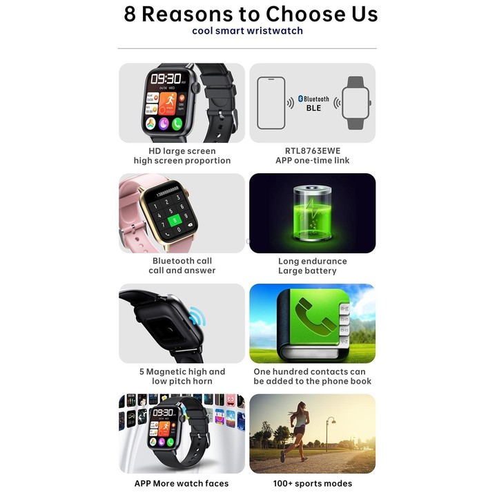 QS08 PRO 1.83 inch BT5.2 Smart Sport Watch, Support Sleep / Heart Rate / Blood Oxygen / Temperature / Blood Pressure Health Moni