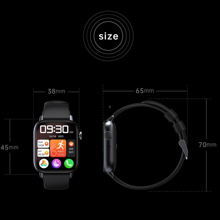 QS08 PRO 1.83 inch BT5.2 Smart Sport Watch, Support Sleep / Heart Rate / Blood Oxygen / Temperature / Blood Pressure Health Moni