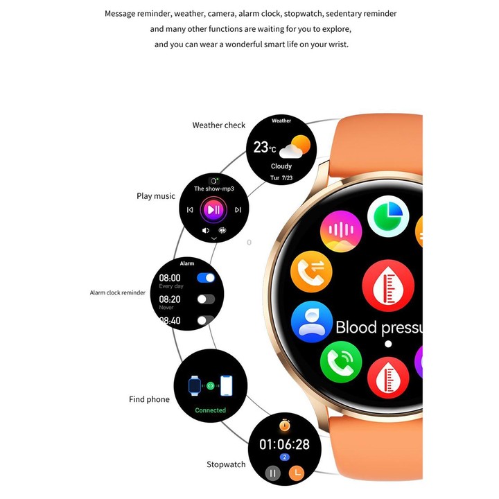 QS80 1.39 inch BT5.2 Smart Sport Watch, Support Bluetooth Call / Sleep / Blood Oxygen / Temperature / Heart Rate / Blood Pressur