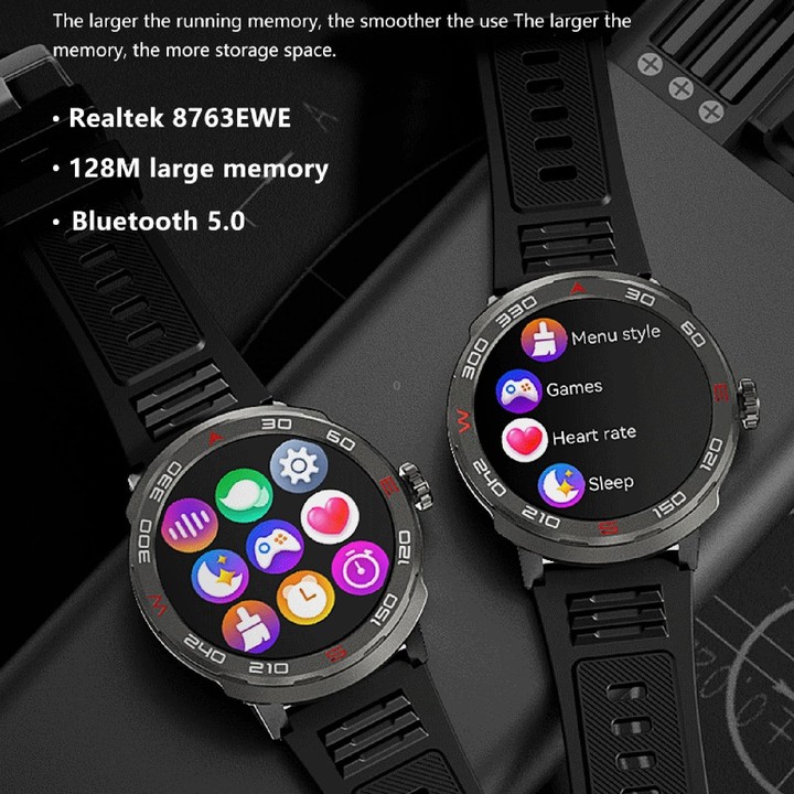 QS90 1.39 inch BT5.0 Smart Sport Watch, Support Bluetooth Call / Sleep / Blood Oxygen / Temperature / Heart Rate / Blood Pressur