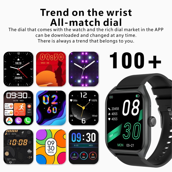 Qx5 1.96 inch BT5.2 Smart Sport Watch, Support Bluetooth Call / Sleep / Blood Oxygen / Temperature / Heart Rate / Blood Pressure
