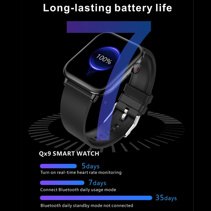 QX9 1.96 inch BT5.2 Smart Sport Watch, Support Bluetooth Call / Sleep / Blood Oxygen / Heart Rate / Blood Pressure Health Monito