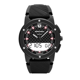 SPOVAN Gemini Outdoor Mountaineering Altitude Barometric Waterproof Sports Watch(Black White)