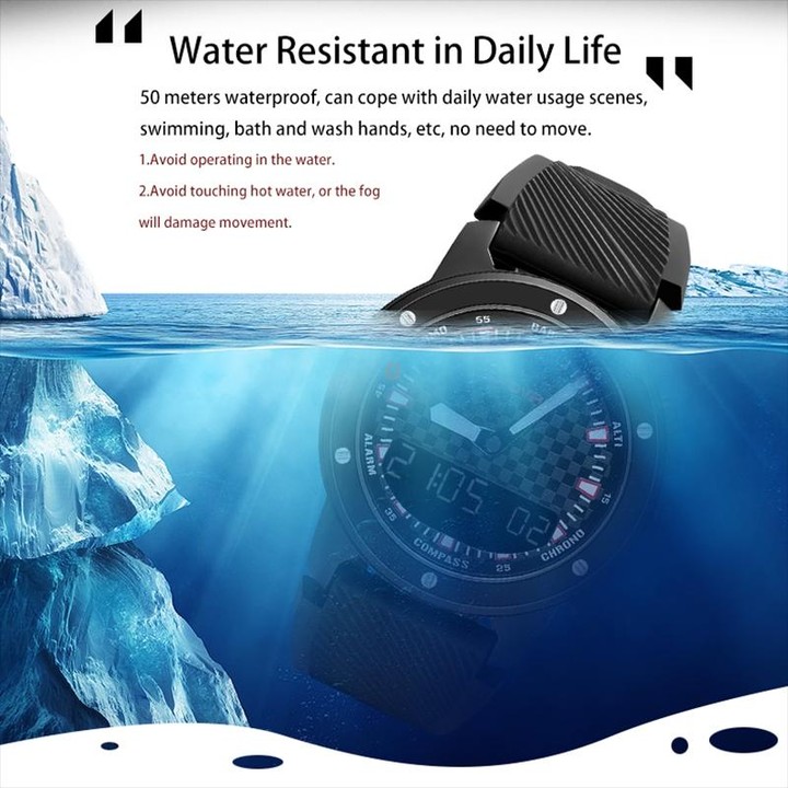 SPOVAN Gemini Outdoor Mountaineering Altitude Barometric Waterproof Sports Watch(Black)
