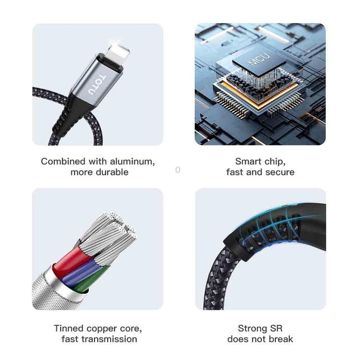 TOTU CB-5-CC 60W USB-C/Type-C to USB-C/Type-C Data Cable, Length: 1m(Grey)