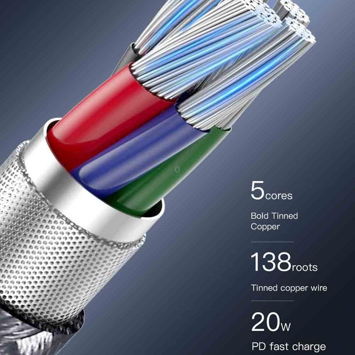 TOTU CB-5-CC 60W USB-C/Type-C to USB-C/Type-C Data Cable, Length: 1m(Grey)