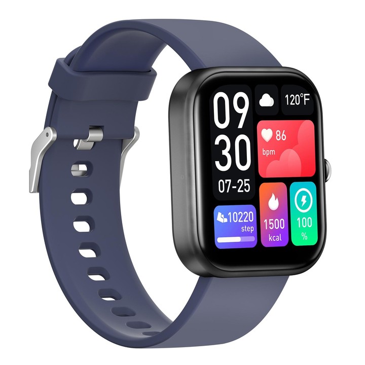 GS5 2.0 inch Fitness Health Smart Watch, BT Call / Heart Rate / Blood Pressure / MET / Blood Glucose(Blue)