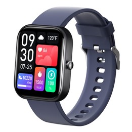 GS5 2.0 inch Fitness Health Smart Watch, BT Call / Heart Rate / Blood Pressure / MET / Blood Glucose(Blue)