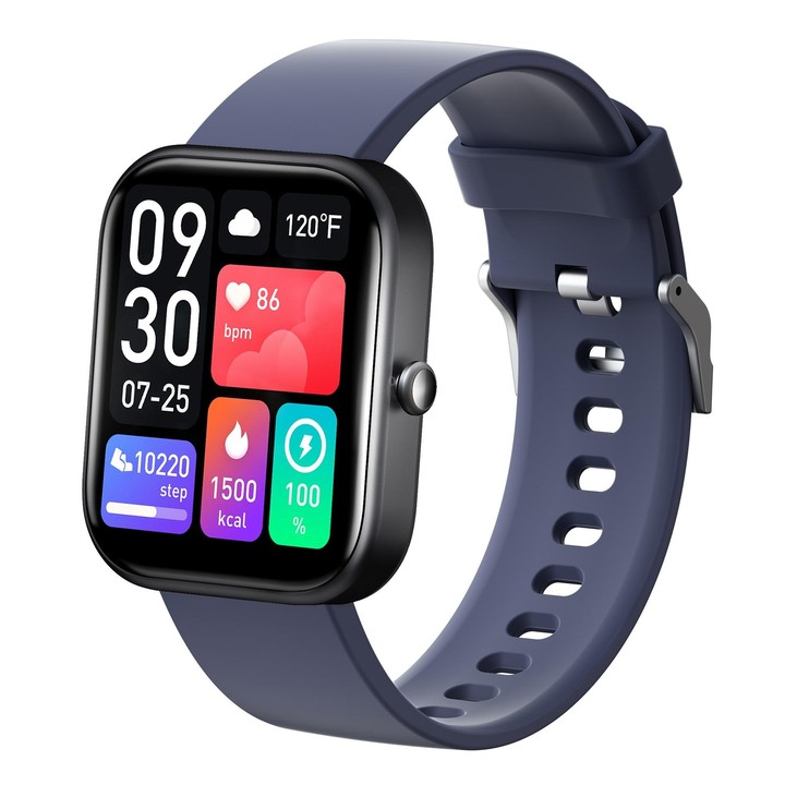 GS5 2.0 inch Fitness Health Smart Watch, BT Call / Heart Rate / Blood Pressure / MET / Blood Glucose(Blue)