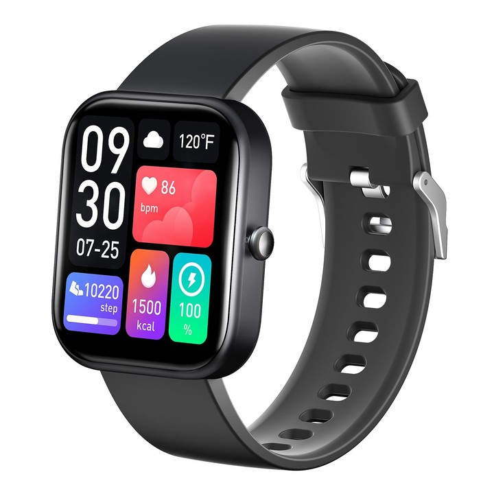 GS5 2.0 inch Fitness Health Smart Watch, BT Call / Heart Rate / Blood Pressure / MET / Blood Glucose(Black)