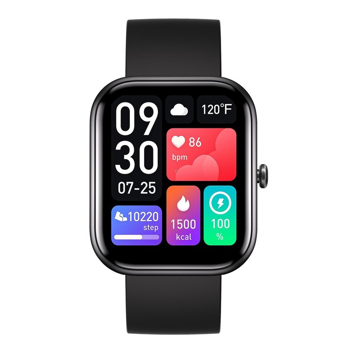 GS5 2.0 inch Fitness Health Smart Watch, BT Call / Heart Rate / Blood Pressure / MET / Blood Glucose(Black)