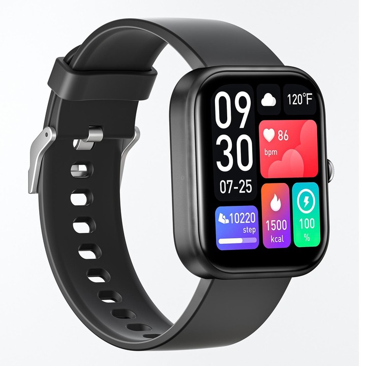 GS5 2.0 inch Fitness Health Smart Watch, BT Call / Heart Rate / Blood Pressure / MET / Blood Glucose(Black)