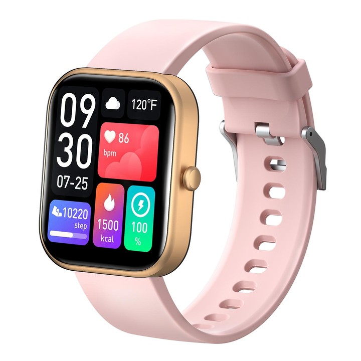 GS5 2.0 inch Fitness Health Smart Watch, BT Call / Heart Rate / Blood Pressure / MET / Blood Glucose(Rose Gold)
