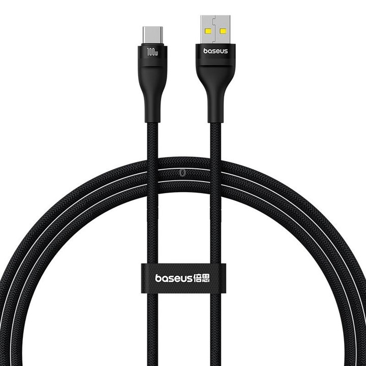 Baseus Flash Series 2 USB to Type-C 100W Fast Charging Data Cable, Length:1m(Black)