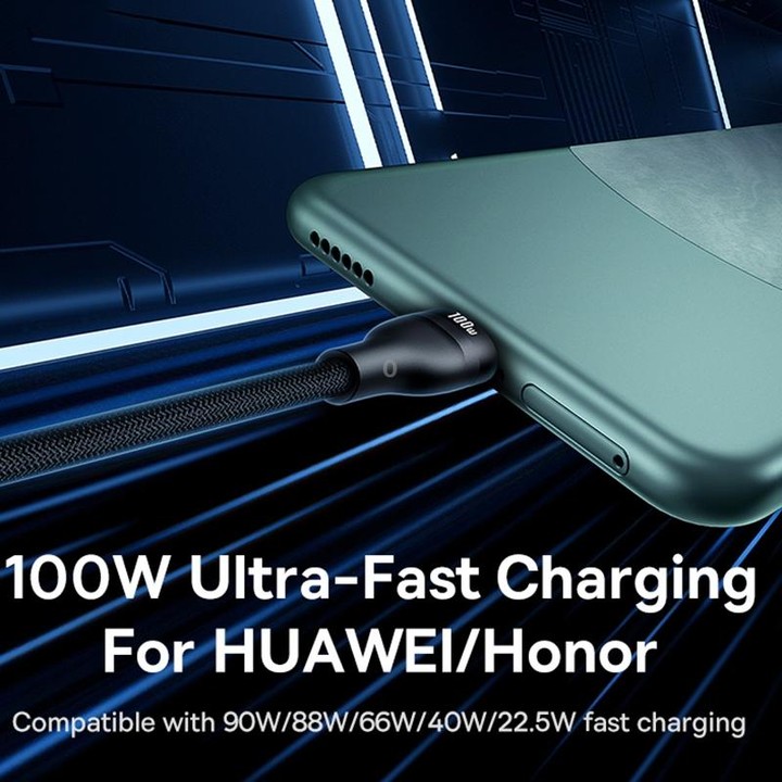 Baseus Flash Series 2 USB to Type-C 100W Fast Charging Data Cable, Length:1m(Black)