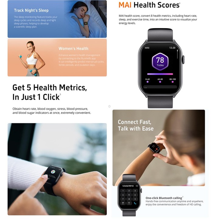GS7 2.0 inch Fitness Health Smart Watch, BT Call / Heart Rate / Blood Pressure / MET(Light Grey)
