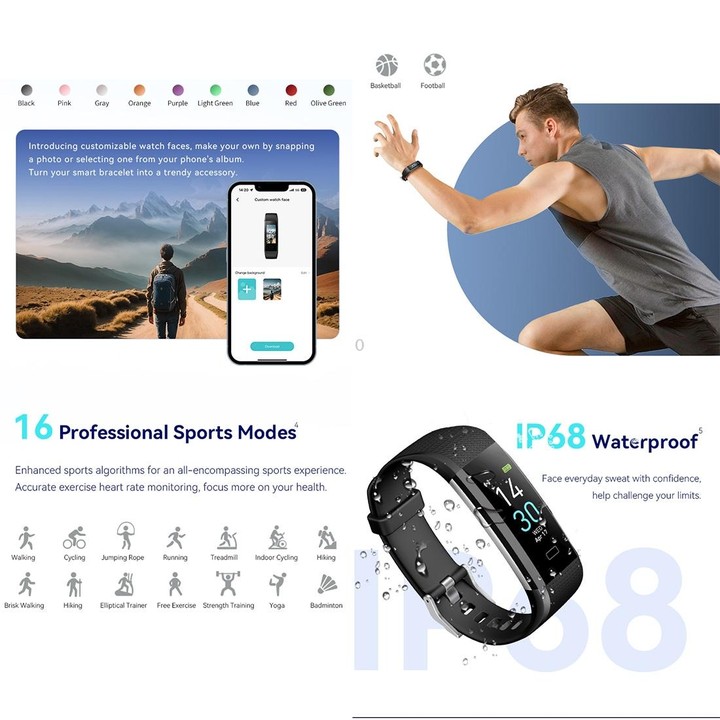 S5-4 Smart Bracelet IP68 Waterproof Heart Rate Sport Fitness Tracker Smart Watch(Pink)