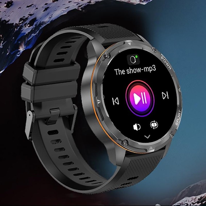 AK59 1.43 inch AMLOED Round Screen Steel Strap Smart Watch(Black)