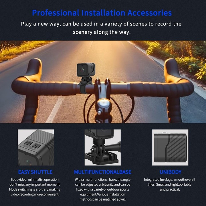 Z03 Mini DV 1080P Waterproof Action Camera with Ring Bracket Supports Infrared Night Vision(Black)