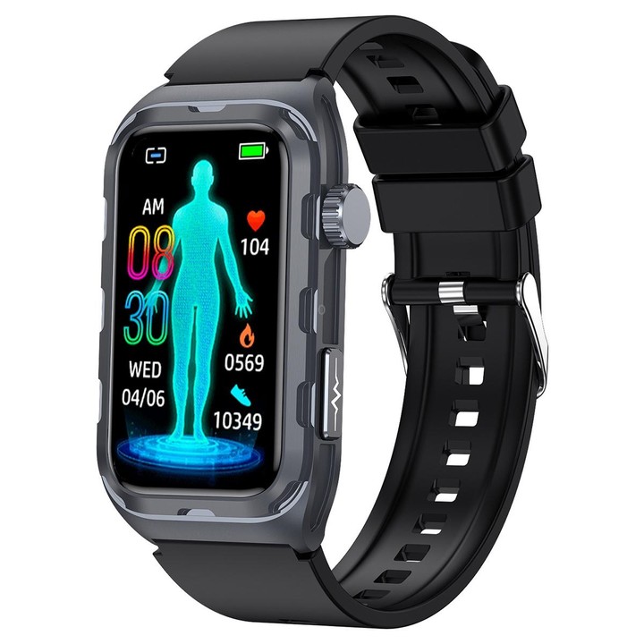 TK79 1.47 inch IP68 Waterproof Smart Watch, Support ECG / Blood Glucose / Blood Oxygen Monitoring / Uric Acid(Black)
