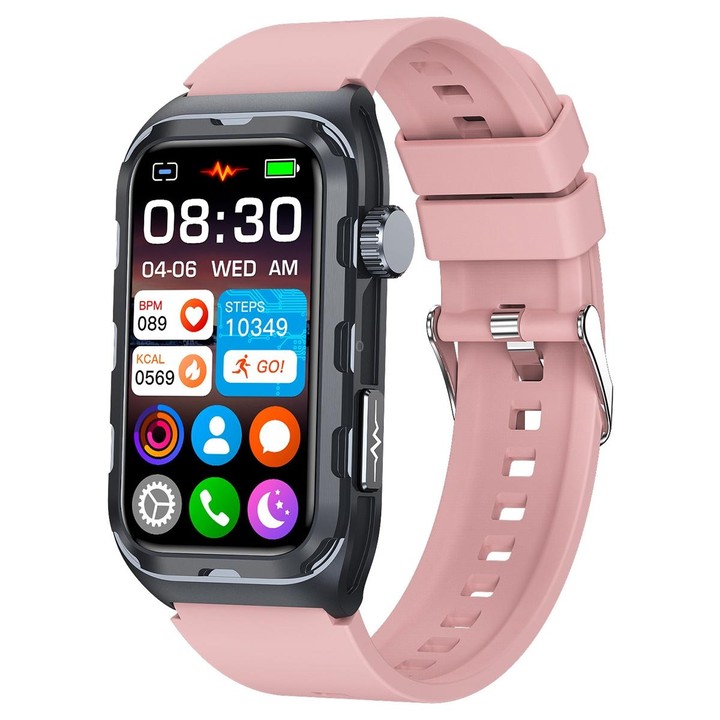 TK79 1.47 inch IP68 Waterproof Smart Watch, Support ECG / Blood Glucose / Blood Oxygen Monitoring / Uric Acid(Pink)