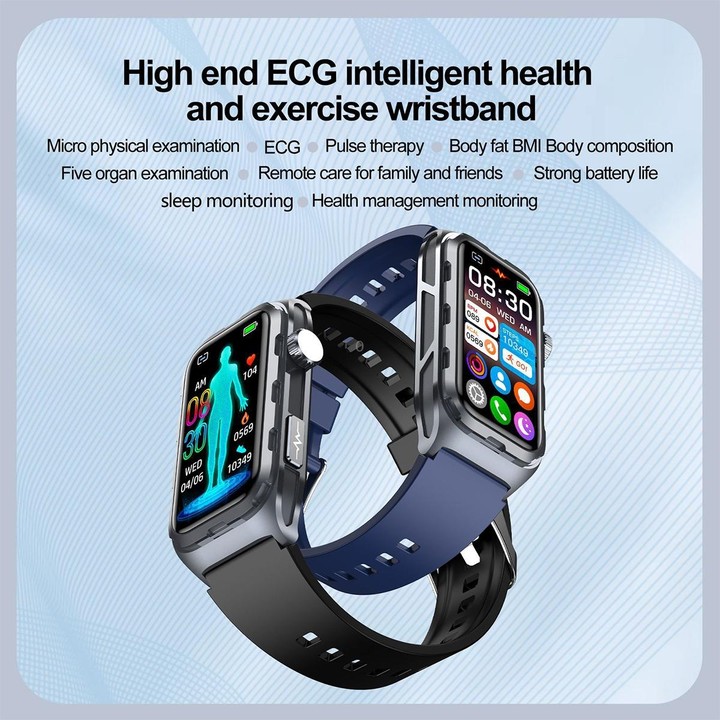 TK79 1.47 inch IP68 Waterproof Smart Watch, Support ECG / Blood Glucose / Blood Oxygen Monitoring / Uric Acid(Blue)