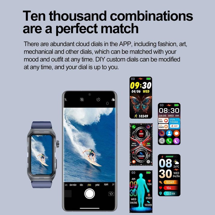 TK79 1.47 inch IP68 Waterproof Smart Watch, Support ECG / Blood Glucose / Blood Oxygen Monitoring / Uric Acid(Blue)
