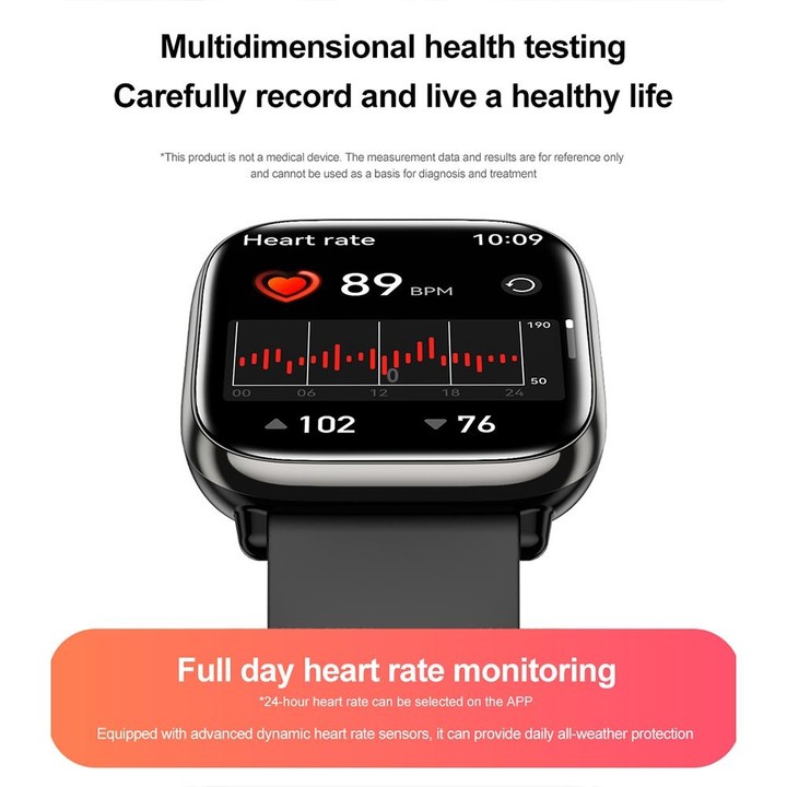 HD12 1.75 inch IP68 Waterproof Smart Watch, Support Blood Oxygen Monitoring(Pink)