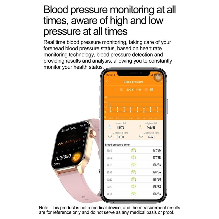T98 2.04 inch IP68 Waterproof Bluetooth Call Smart Watch, Support Blood Oxygen Monitoring(Pink)