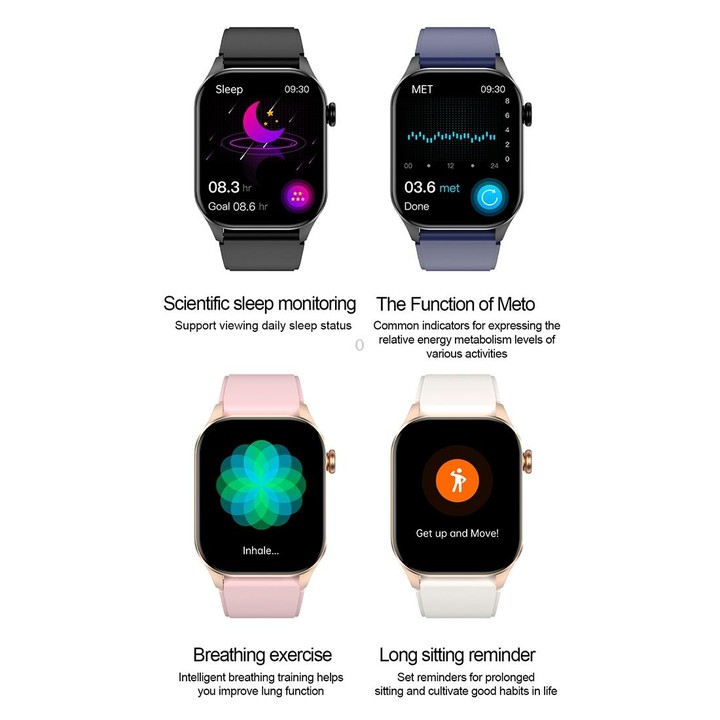 T98 2.04 inch IP68 Waterproof Bluetooth Call Smart Watch, Support Blood Oxygen Monitoring(Blue)