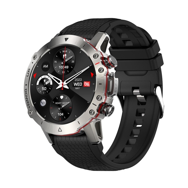 ELF3 1.39 inch TFT Round Screen Outdoor Silicone Strap Smart Watch Supports Blood Oxygen Monitoring(Silver)
