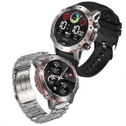 LEMFO ELF3 1.39 inch TFT Round Screen Outdoor Steel Strap Smart Watch Supports Blood Oxygen Monitoring(Black)
