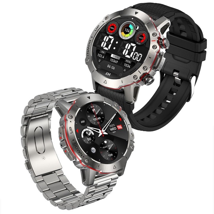 LEMFO ELF3 1.39 inch TFT Round Screen Outdoor Steel Strap Smart Watch Supports Blood Oxygen Monitoring(Black)