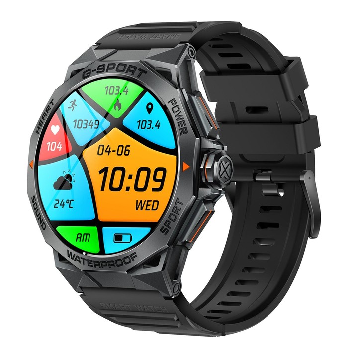 K62 1.43 inch AMOLED Round Screen Smart Watch Supports Bluetooth Calls(Black)