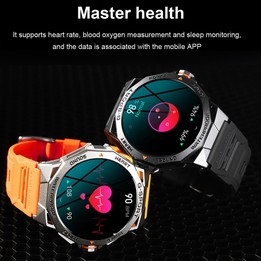 K62 1.43 inch AMOLED Round Screen Smart Watch Supports Bluetooth Calls(Silver Orange)