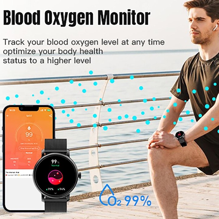 LEMFO LF35 1.43 inch AMOLED Round Screen Steel Strap Smart Watch Supports Blood Oxygen Detection(Gold)
