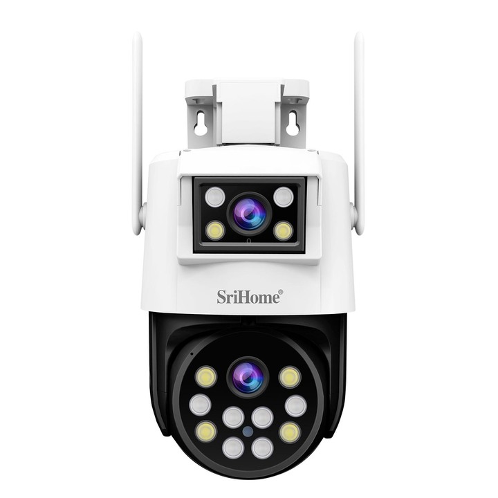 SriHome SH048 2MP + 2MP Humanoid Tracking Smart Night Vision Dual Lens IP Camera(UK Plug)