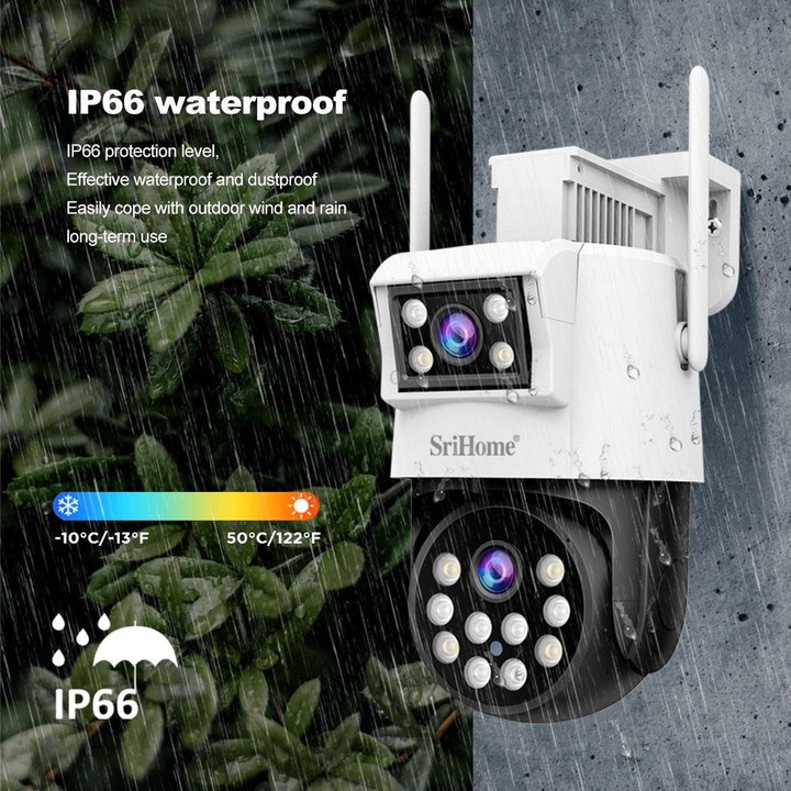 SriHome SH048 2MP + 2MP Humanoid Tracking Smart Night Vision Dual Lens IP Camera(UK Plug)