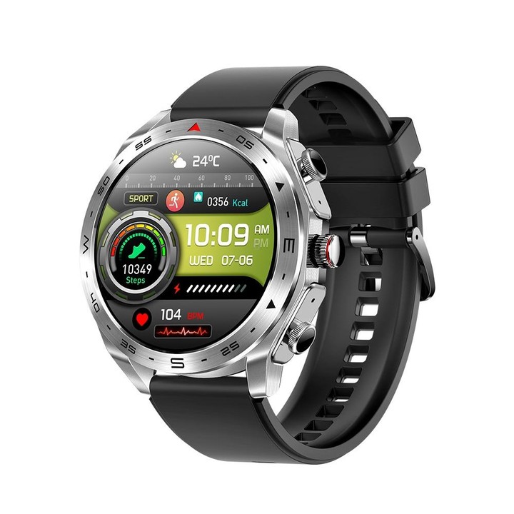 LEMFO T95 1.52 inch IPS Screen 2 in 1 Bluetooth Earphone Smart Watch Support Health Monitoring(Silver)
