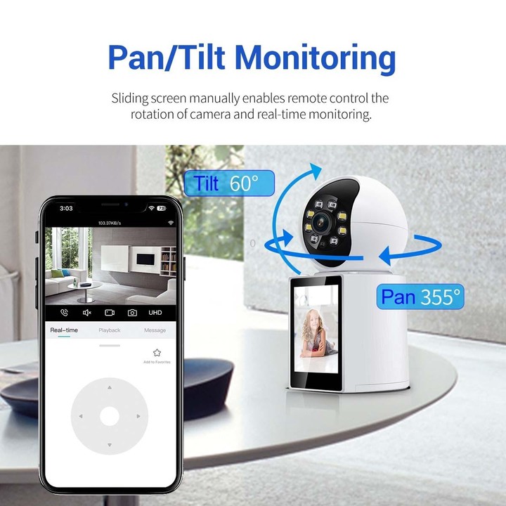 ESCAM QF104 One Click Video Call 3MP Indoor Humanoid Detection Audible Alarm Color Night Version Smart WiFi Camera, AU Plug