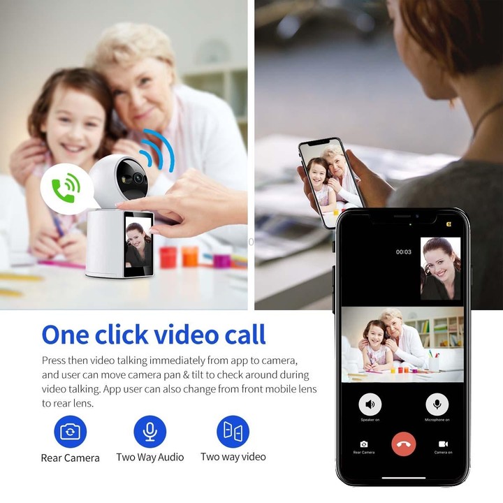 ESCAM QF104 One Click Video Call 3MP Indoor Humanoid Detection Audible Alarm Color Night Version Smart WiFi Camera, AU Plug